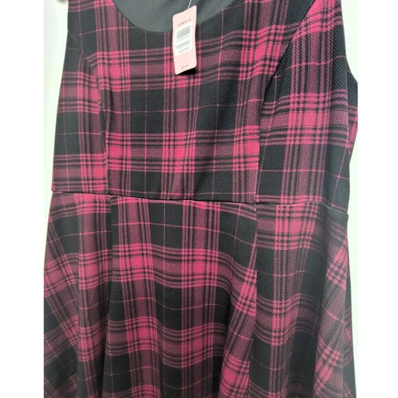 NWT Torrid 1 Plaid Textured Skater Dress 1X 14 16 - Picture 5 of 10